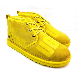 UGG Neumel Scatter Graphic Mens Size 11 Yellow Suede Chukka Boot Shoes 1134853